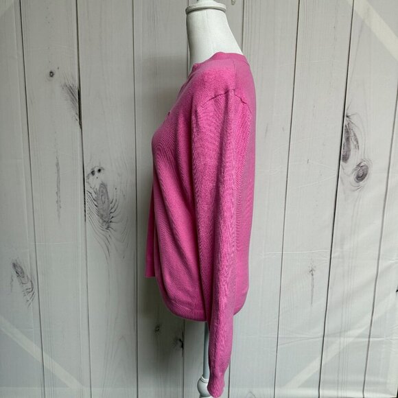 Vintage Lilly Pulitzer V-Neck Sweater Pink Size Large L | Embroidered Palm EUC - Picture 4 of 9
